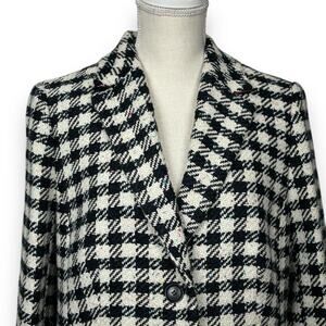 Talbots Rainbow Confetti Houndstooth Tweed Blazer Size 12
